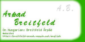 arpad breitfeld business card